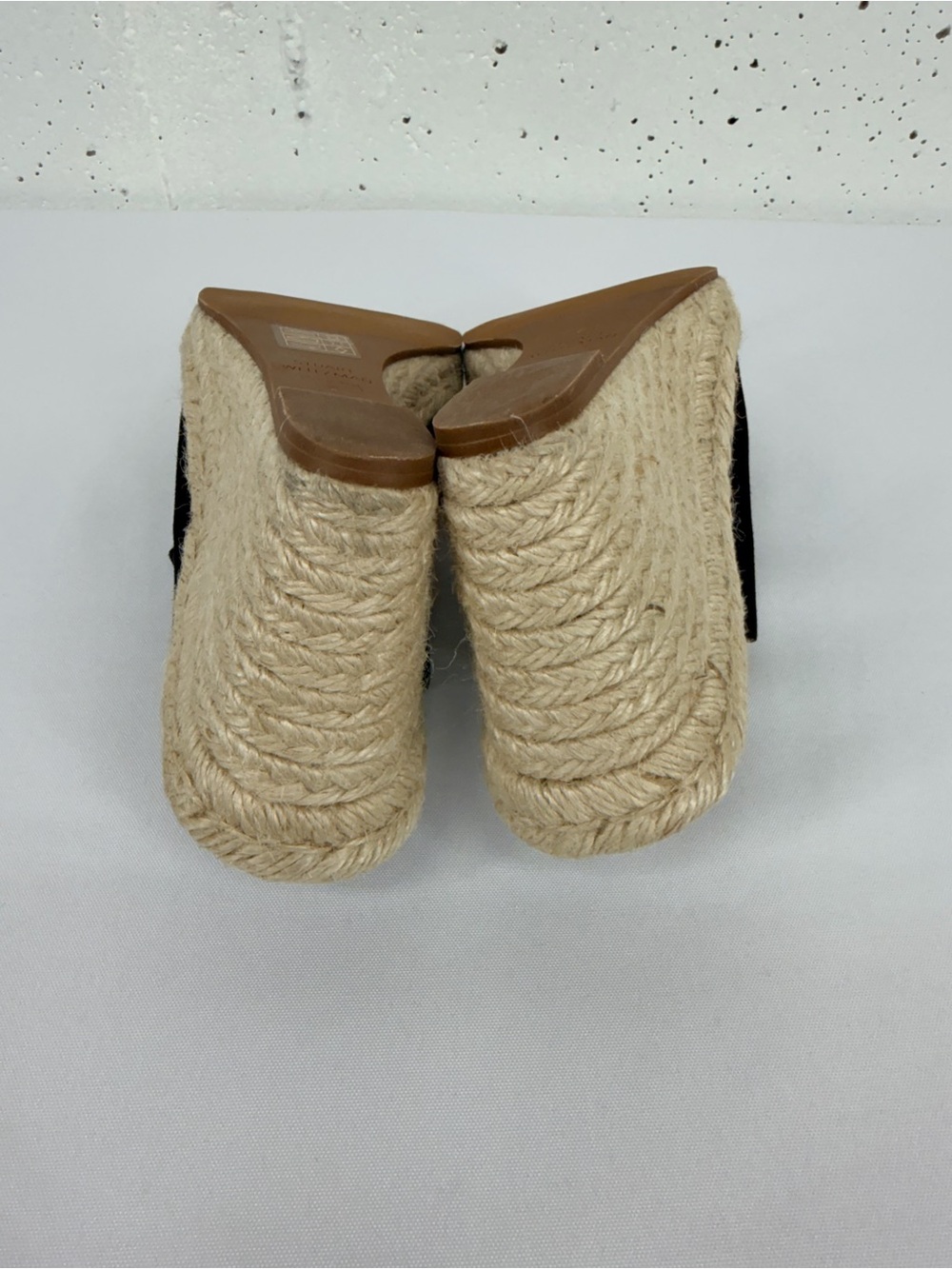 Stuart Weitzman Women’s size 7 Marabella Black Suede Raffia Wedge Heels - Picture 12 of 12